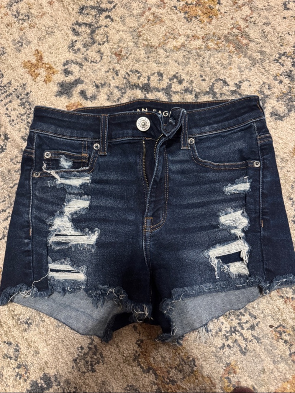 American Eagle Outfitters Indigo Distressed Denim Cutoff Shorts